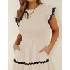 image:imageZESICA Womens Summer Casual Smocked Flowy Midi DressApricot