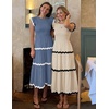 image:imageZESICA Womens Summer Casual Smocked Flowy Midi DressApricot