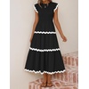 image:imageZESICA Womens Summer Casual Smocked Flowy Midi DressBlack