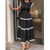 image:imageZESICA Womens Summer Casual Smocked Flowy Midi DressBlack