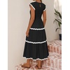 image:imageZESICA Womens Summer Casual Smocked Flowy Midi DressBlack