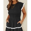 image:imageZESICA Womens Summer Casual Smocked Flowy Midi DressBlack