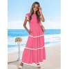 image:imageZESICA Womens Summer Casual Smocked Flowy Midi DressHot Pink