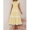 image:imageZESICA Womens Summer Casual Smocked Flowy Midi DressLightyellow