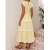 image:imageZESICA Womens Summer Casual Smocked Flowy Midi DressLightyellow