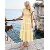 image:imageZESICA Womens Summer Casual Smocked Flowy Midi DressLightyellow
