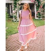 image:imageZESICA Womens Summer Casual Smocked Flowy Midi DressPink