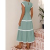 image:imageZESICA Womens Summer Casual Smocked Flowy Midi DressTurquoise