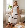 image:imageZESICA Womens Summer Casual Smocked Flowy Midi DressWhite