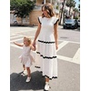 image:imageZESICA Womens Summer Casual Smocked Flowy Midi DressWhite