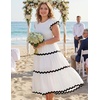 image:imageZESICA Womens Summer Casual Smocked Flowy Midi DressWhite