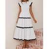 image:imageZESICA Womens Summer Casual Smocked Flowy Midi DressWhite