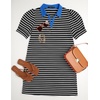 image:imageZESICA Womens Summer Casual Striped T Shirt Mini DressBlack
