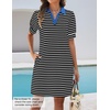 image:imageZESICA Womens Summer Casual Striped T Shirt Mini DressBlack