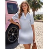 image:imageZESICA Womens Summer Casual Striped T Shirt Mini DressBlue