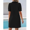 image:imageZESICA Womens Summer Casual Striped T Shirt Mini DressEbony