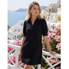 image:imageZESICA Womens Summer Casual Striped T Shirt Mini DressEbony