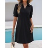 image:imageZESICA Womens Summer Casual Striped T Shirt Mini DressEbony