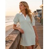 image:imageZESICA Womens Summer Casual Striped T Shirt Mini DressGreen