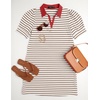 image:imageZESICA Womens Summer Casual Striped T Shirt Mini DressKhaki