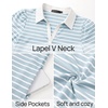 image:imageZESICA Womens Summer Casual Striped T Shirt Mini DressLightblue