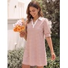 image:imageZESICA Womens Summer Casual Striped T Shirt Mini DressPink