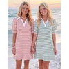 image:imageZESICA Womens Summer Casual Striped T Shirt Mini DressPink