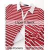 image:imageZESICA Womens Summer Casual Striped T Shirt Mini DressRed