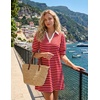 image:imageZESICA Womens Summer Casual Striped T Shirt Mini DressRed