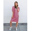 image:imageZESICA Womens Summer Casual Striped T Shirt Mini DressRose