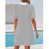image:imageZESICA Womens Summer Casual Striped T Shirt Mini DressWhite