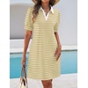 image:imageZESICA Womens Summer Casual Striped T Shirt Mini DressYellow