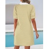 image:imageZESICA Womens Summer Casual Striped T Shirt Mini DressYellow