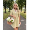 image:imageZESICA Womens Summer Casual Striped T Shirt Mini DressYellow