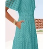 image:imageZESICA Womens Summer Casual V Neck Eyelet A Line Maxi DressesAqua