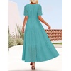 image:imageZESICA Womens Summer Casual V Neck Eyelet A Line Maxi DressesAqua