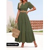image:imageZESICA Womens Summer Casual V Neck Eyelet A Line Maxi DressesArmy Green