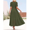 image:imageZESICA Womens Summer Casual V Neck Eyelet A Line Maxi DressesArmy Green