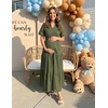 image:imageZESICA Womens Summer Casual V Neck Eyelet A Line Maxi DressesArmy Green