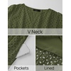 image:imageZESICA Womens Summer Casual V Neck Eyelet A Line Maxi DressesArmy Green