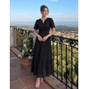 image:imageZESICA Womens Summer Casual V Neck Eyelet A Line Maxi DressesBlack