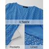 image:imageZESICA Womens Summer Casual V Neck Eyelet A Line Maxi DressesCobalt