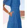 image:imageZESICA Womens Summer Casual V Neck Eyelet A Line Maxi DressesCobalt