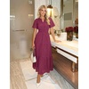 image:imageZESICA Womens Summer Casual V Neck Eyelet A Line Maxi DressesFuchsia