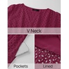 image:imageZESICA Womens Summer Casual V Neck Eyelet A Line Maxi DressesFuchsia