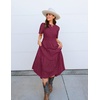 image:imageZESICA Womens Summer Casual V Neck Eyelet A Line Maxi DressesFuchsia