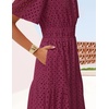 image:imageZESICA Womens Summer Casual V Neck Eyelet A Line Maxi DressesFuchsia