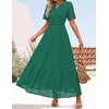 image:imageZESICA Womens Summer Casual V Neck Eyelet A Line Maxi DressesGreen
