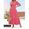 image:imageZESICA Womens Summer Casual V Neck Eyelet A Line Maxi DressesHot Pink
