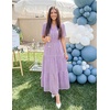 image:imageZESICA Womens Summer Casual V Neck Eyelet A Line Maxi DressesLight Purple